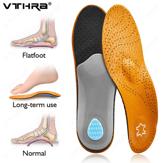 Leather Orthopedic Insole Orthotic Arch Support Instep Flat Foot Shoe