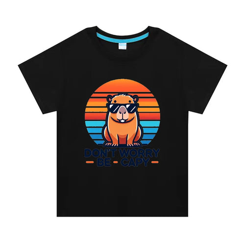 Capybara Dont Be Worry Be Capy T-Shirt for Kids Boys