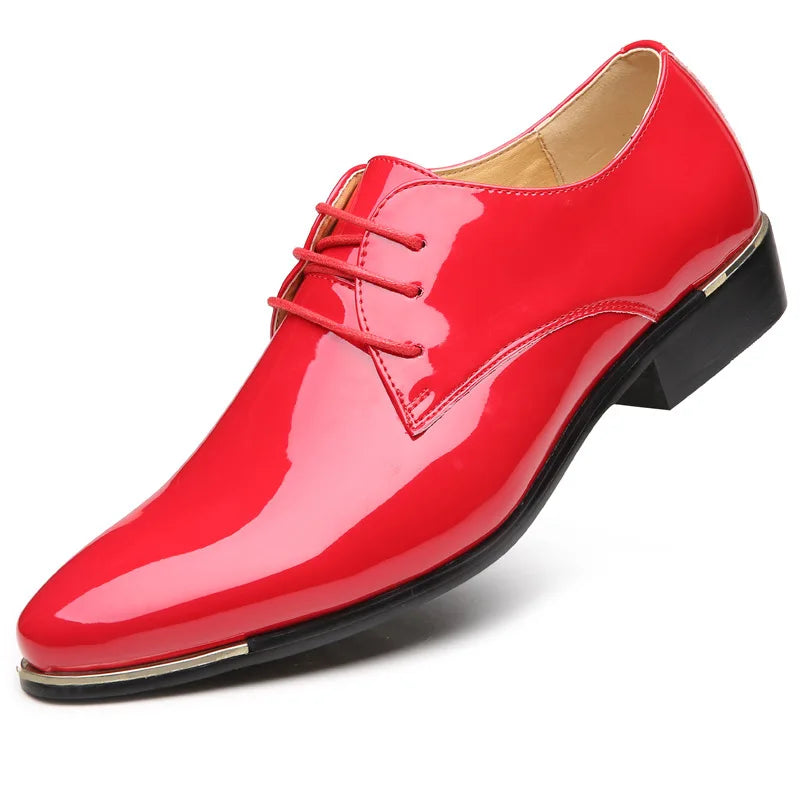 Men’s Patent Leather Shoes  British Style Men's Dress Shoes