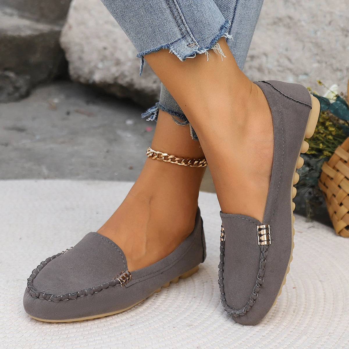 Spring Autumn Loafers Wear-resisting Women's Casual Single Shoes