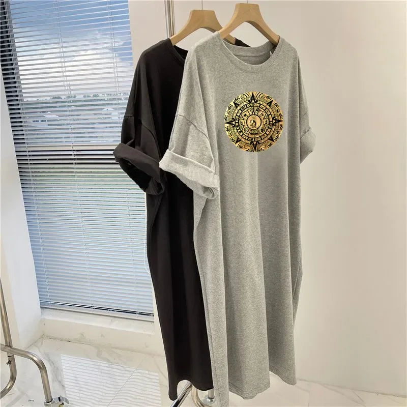 Summer Chic Printed Tunics Women's Loose Casual Short Sleeve Pullovers