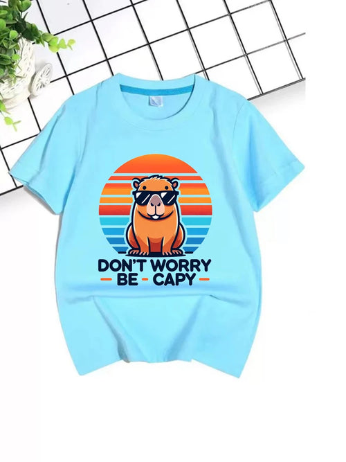 Capybara Dont Be Worry Be Capy T-Shirt for Kids Boys