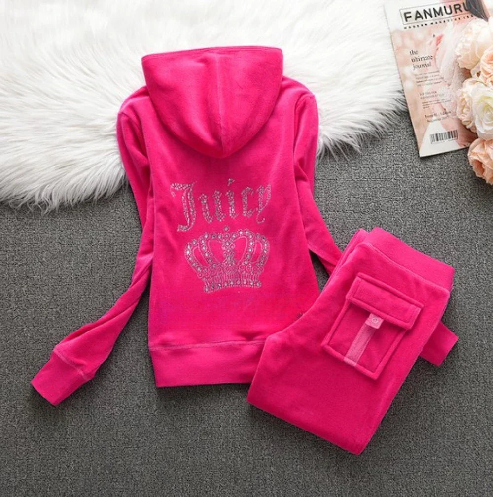 Velour Tracksuit Set Women