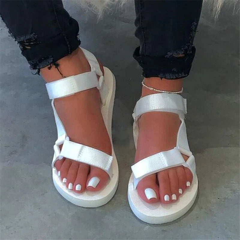 Soft Slip Sandals Woman Buckle Strap Foam Sole