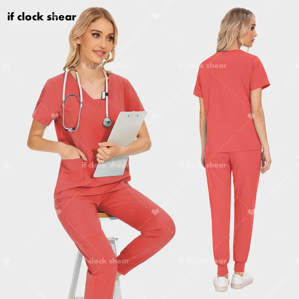 Surgical Uniforms Women Scrub Set Medical Nurse Uniforms Beauty Salon