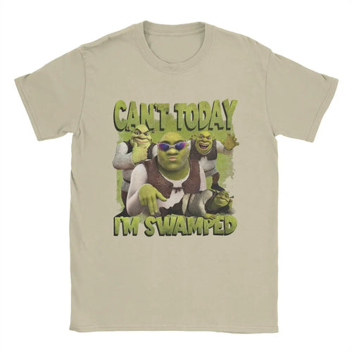 Can't Today I'm Swamped T-Shirt Shreks Men Vintage Cotton Tee Shirt