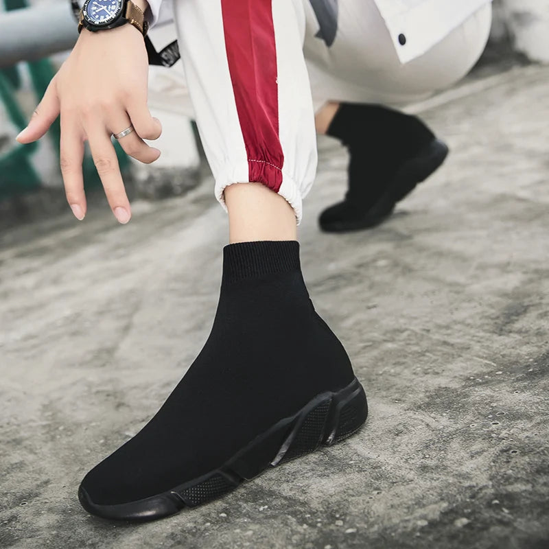 Fashion Black Men’s Sock Shoes Knit Breathable Unisex Socks Sneakers