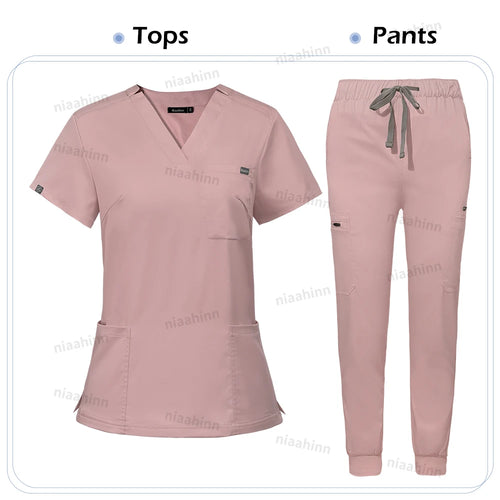 Scrub Sets Uniform Women Joggers Medical Accessories Healthcare