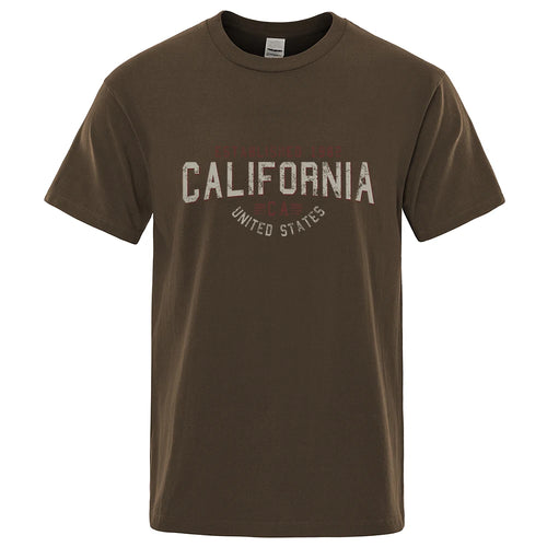 Established 1982 California United States T-Shirt Men Oversized Cotton