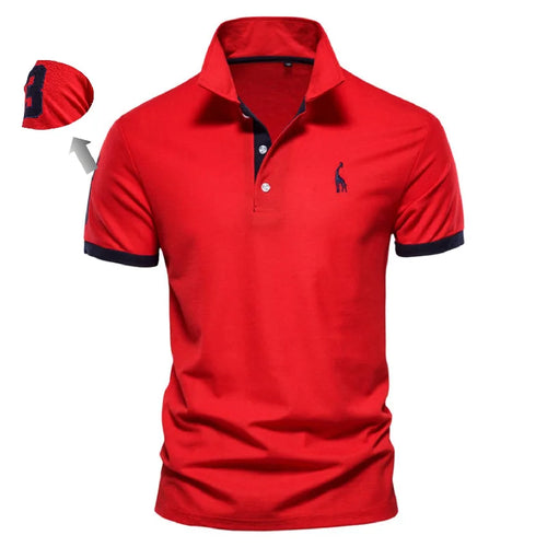 AIOPESON Embroidery 35% Cotton Polo Shirts for Men Casual Solid Color