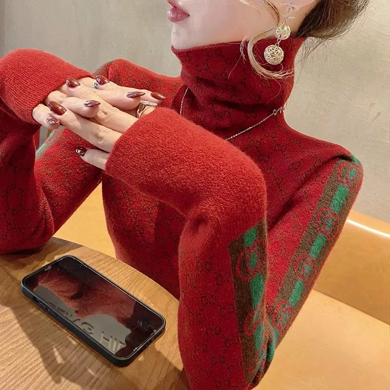 Women Clothing Vintage Chic Slim Sweaters Winter Fashion Comfortable