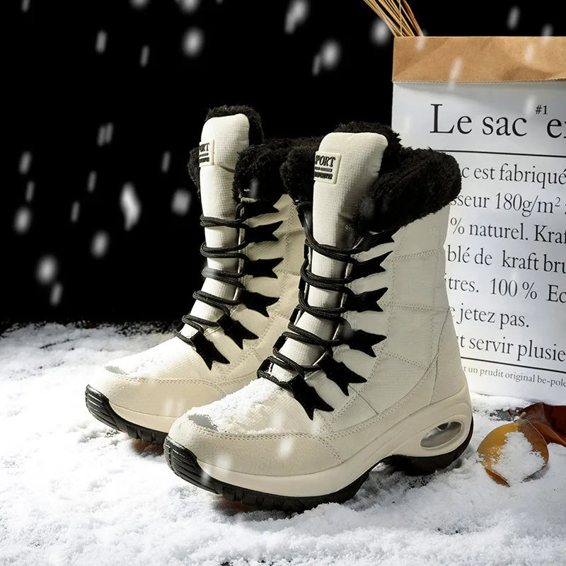 Women's Boots Winter High Quality Keep Warm Mid-Calf Waterproof Snow