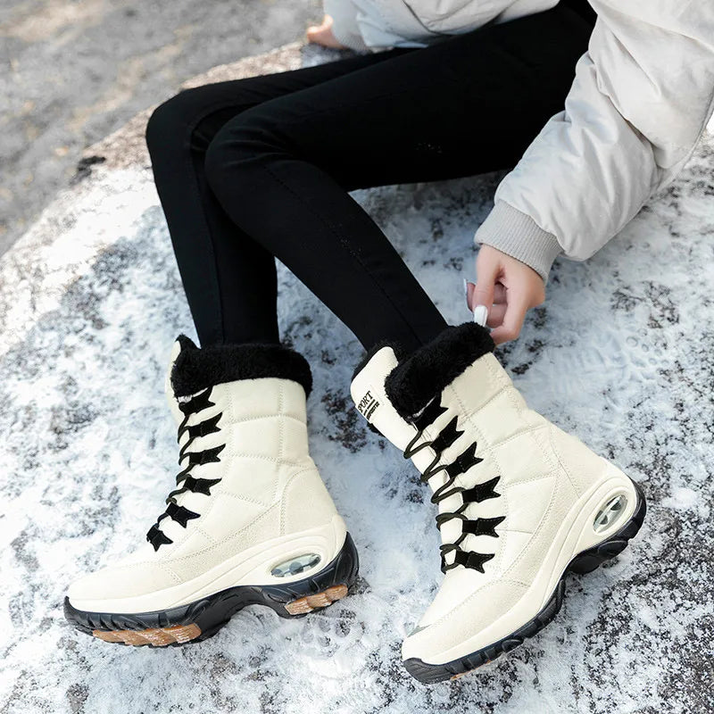 Women's Boots Winter High Quality Keep Warm Mid-Calf Waterproof Snow