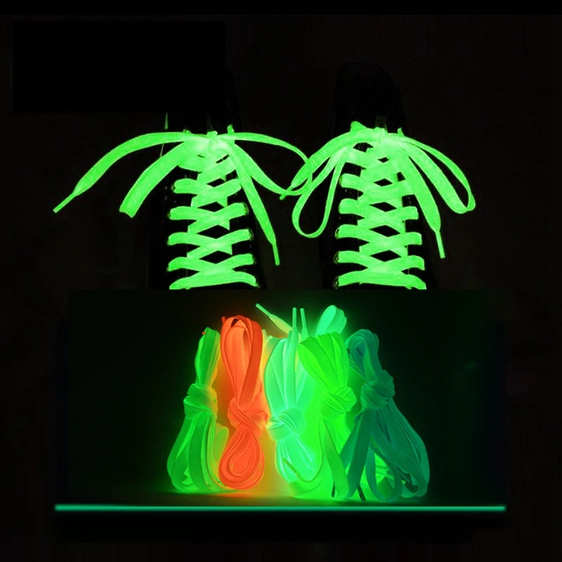 1 Pair Luminous Shoelaces Flat Sneakers Canvas Shoe Laces Glow In The