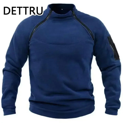 Brand High Quality Winter Mens  Sweatshirt Fleece Zipper Pullover