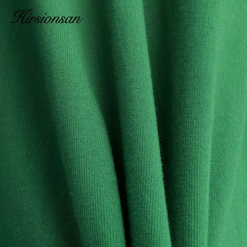 Hirsionsan Basic O-neck 100% Cotton T Shirt Women Loose Oversized