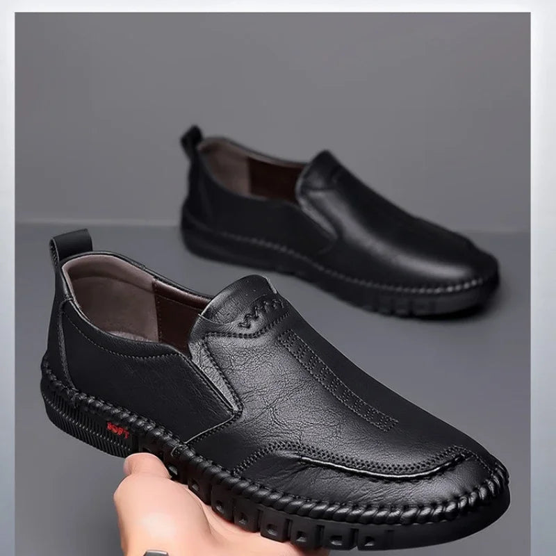 Business Men‘s Leather Shoes Breathable Man Casual Loafers Fashion