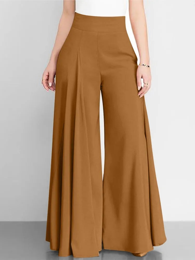 Spring Autumn Fashion Women High Waist Wide Leg Pants Female Elegant