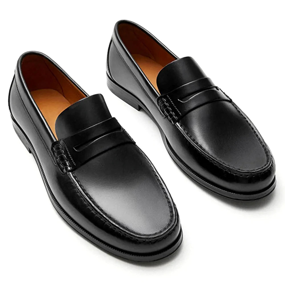 Vintage Top Layer Genuine Leather Slip on Loafers Breathable Moccasins