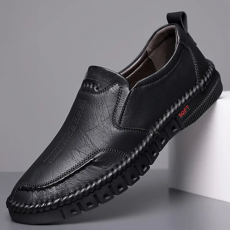 Business Men‘s Leather Shoes Breathable Man Casual Loafers Fashion