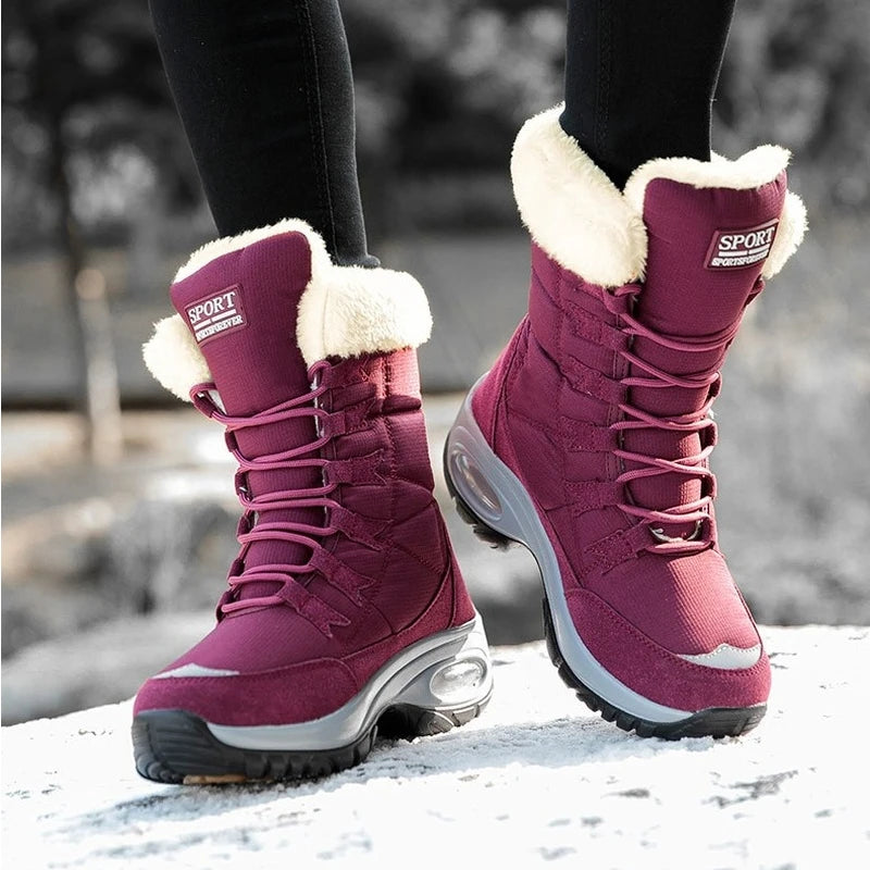 Women's Boots Winter High Quality Keep Warm Mid-Calf Waterproof Snow