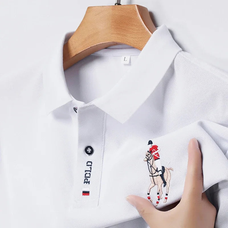 Men's Embroidered Casual Fashion Short Sleeved POLO Shirt Summer