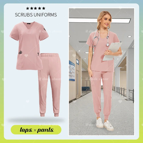 Surgical Uniforms Women Scrub Set Medical Nurse Uniforms Beauty Salon