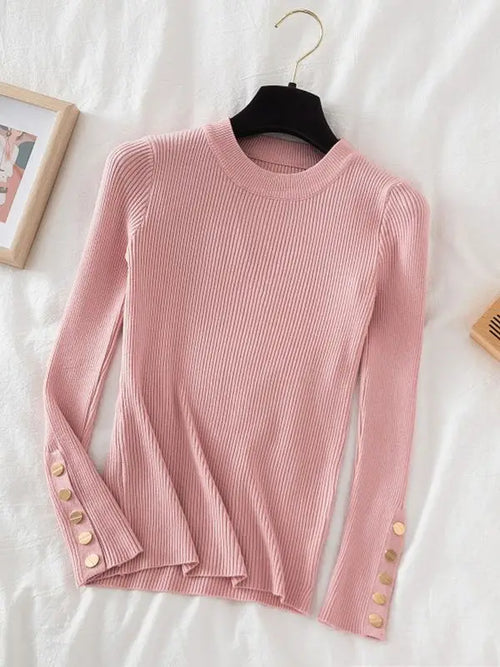 women thick sweater pullovers khaki casual autumn winter button