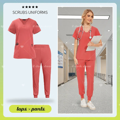 Surgical Uniforms Women Scrub Set Medical Nurse Uniforms Beauty Salon