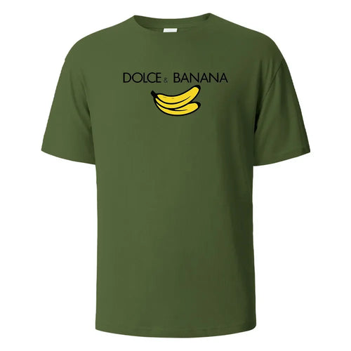 Banana Print T-Shirt 100% Cotton Summer Tees For Men Women Oversize