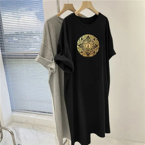 Summer Chic Printed Tunics Women's Loose Casual Short Sleeve Pullovers