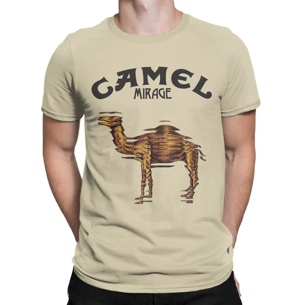 Camel Mirage Band T Shirt Men's Pure Cotton Novelty T-Shirts Crew Neck