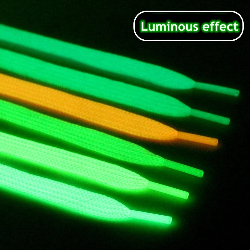 1 Pair Luminous Shoelaces Flat Sneakers Canvas Shoe Laces Glow In The