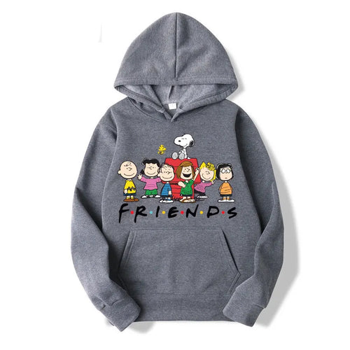 Snoopy Friends Logo Cartoon Anime Women Pullover Spring Autumn Men