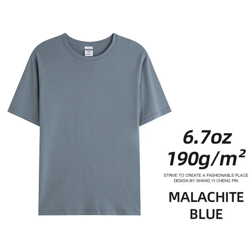 6.7oz 190gsm Combed Cotton Tees Tshirts Mens Solid Tops Woman Male