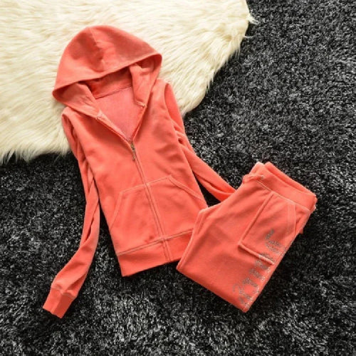 Velour Tracksuit Set Women