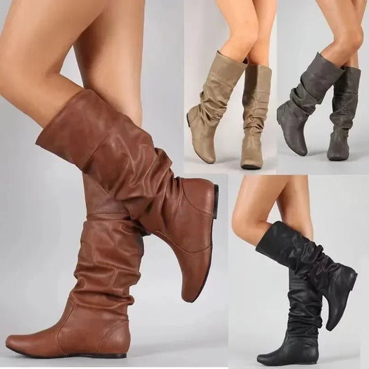 Women Flat Calf Boots