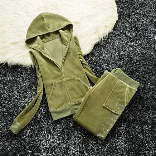 Velour Tracksuit Set Women