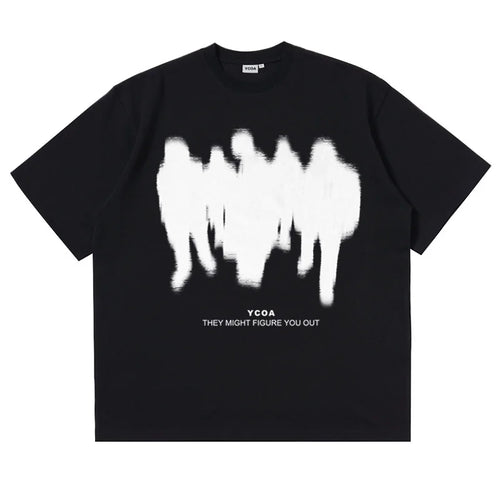 Men's T-Shirts Oversized Shadow Cotton Harajuku Goth Y2k Streetwear