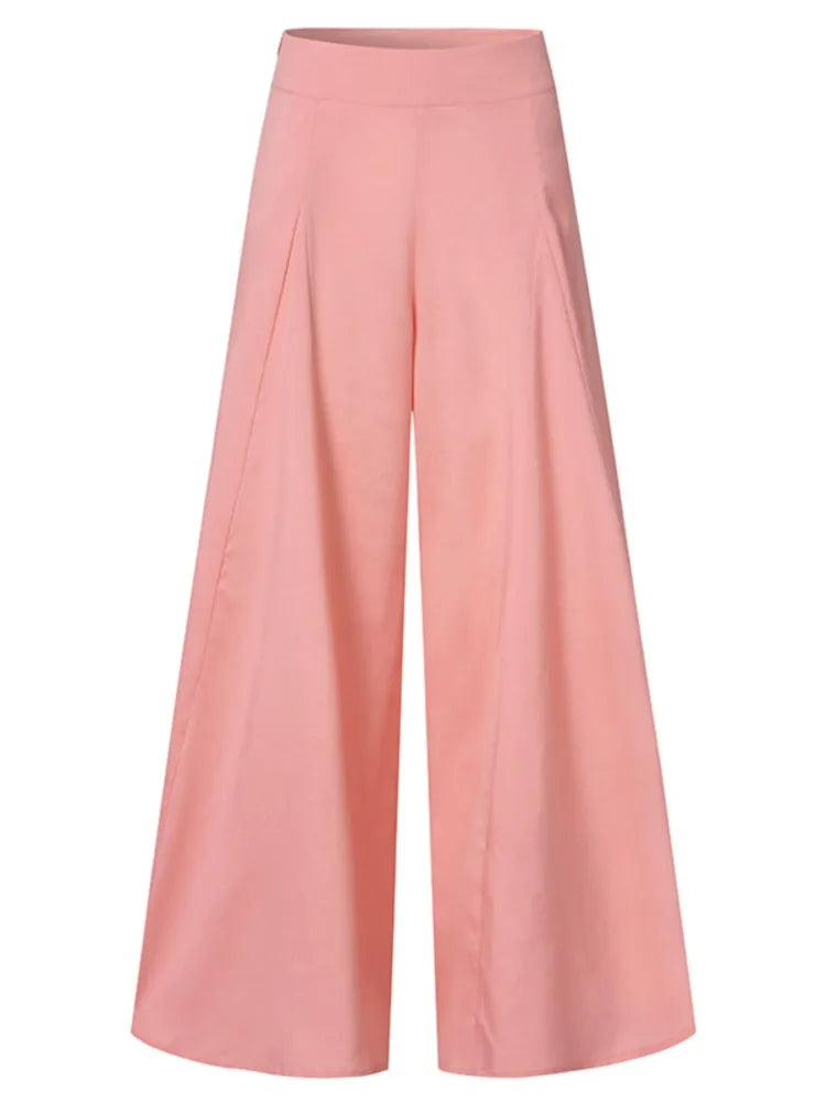 Spring Autumn Fashion Women High Waist Wide Leg Pants Female Elegant