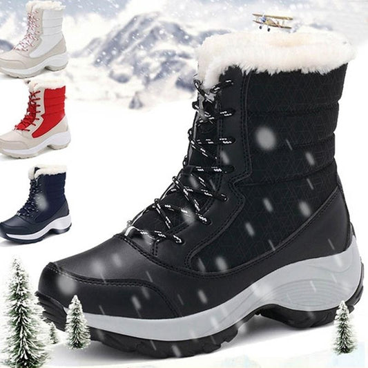 Women Winter Boots Warm Waterproof Snow | Snow Boots Plush Warm Ankle