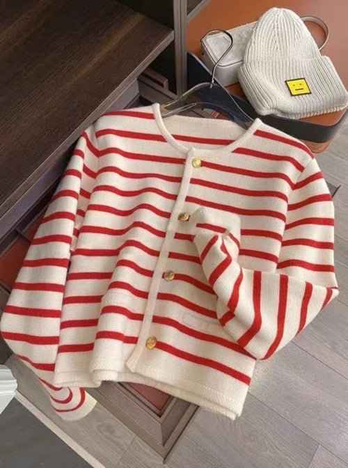 Stripe Cardigan Sweater Women | Spring Cardigan Stripes | Korean