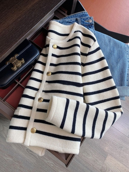 Stripe Cardigan Sweater Women | Spring Cardigan Stripes | Korean