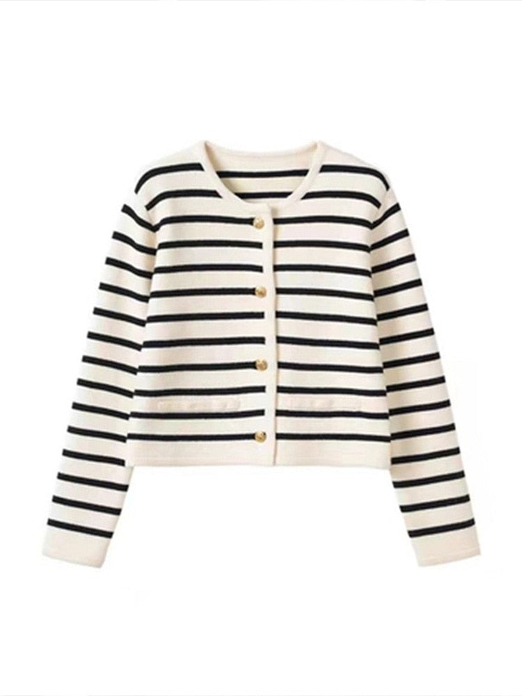 Stripe Cardigan Sweater Women | Spring Cardigan Stripes | Korean