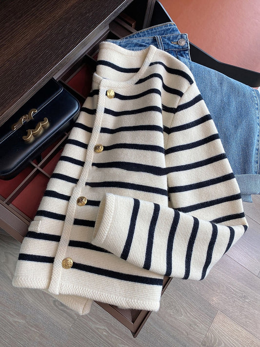 Stripe Cardigan Sweater Women | Spring Cardigan Stripes | Korean