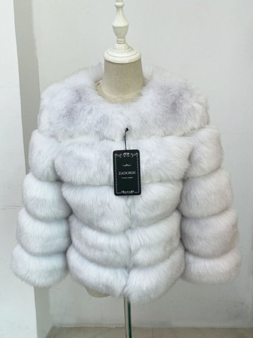 Zadorin S-3xl Mink Coats Women Autumn Winter Top Fashion Pink Faux Fur