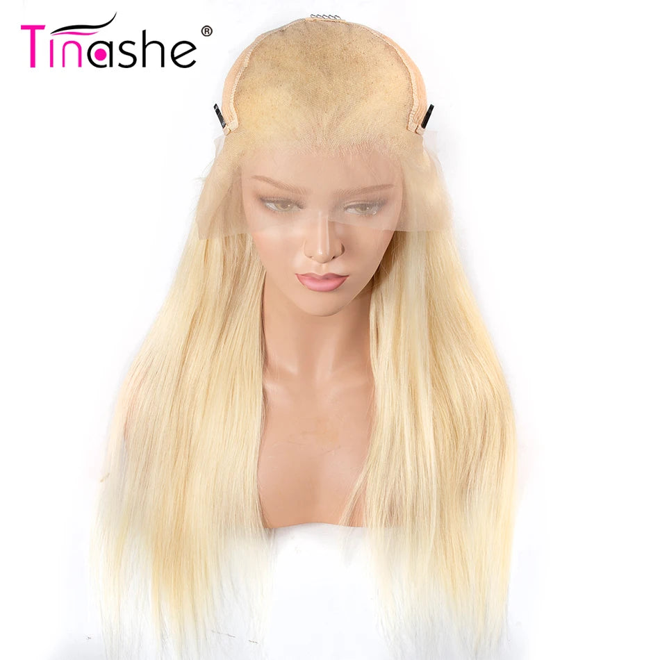 Tinashe Blonde Lace Front Wig Human Hair Remy Blonde Wig Straight Human Hair Wigs HD Transparent Lace Wigs 613 Lace Frontal Wig