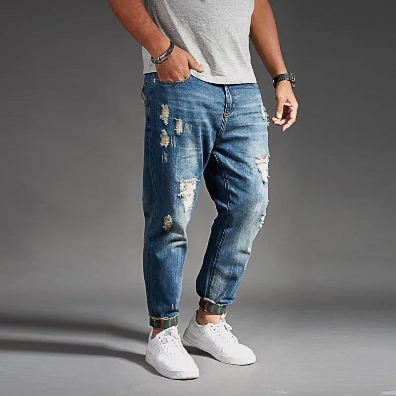 Ripped Jeans for Men Blue Black Denim Mens