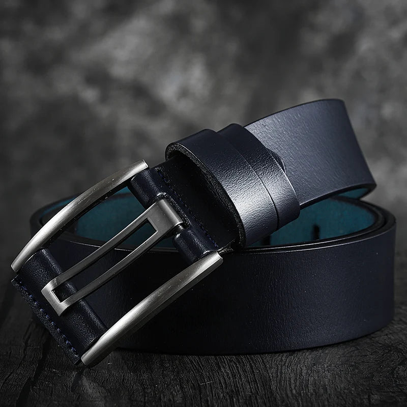 Genuine Leather Belt Male Black/Green/Blue/Coffee High Quality Belt Vintage Men Belts Cummerbunds 90-125cm Waist Belt for Men