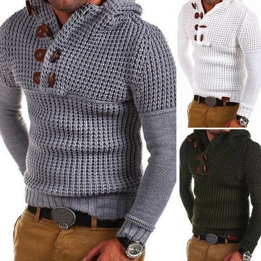 New Knit Sweater Men Autumn Winter Fashion Solid Mens Sweaters Thick Warm Men's Jumper Sweater Male Pullovers Outwear Male Coats